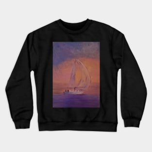 Sailing Free oil painting by Tabitha Kremesec Crewneck Sweatshirt